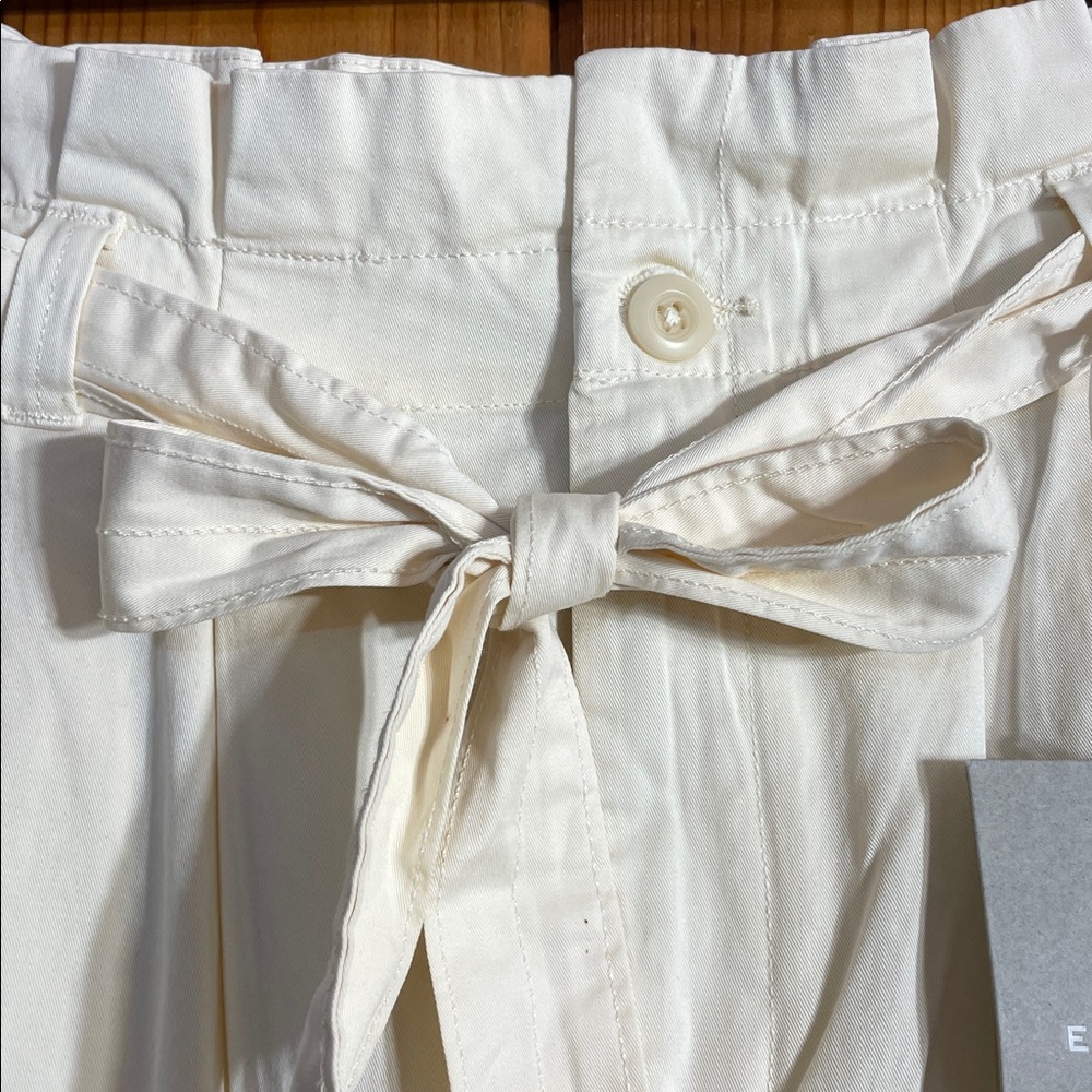 Everlane Cream Trousers with Belt the paper bag organic cotton pants medium - Picture 8 of 13